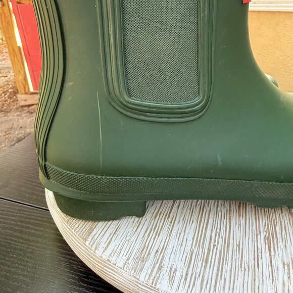 HUNTER ORIGINAL CHELSEA ANKLE BOOTS 10 WOMEN'S OUTDOOR RAINBOOT GREEN NEW PREPPY - Picture 7 of 13